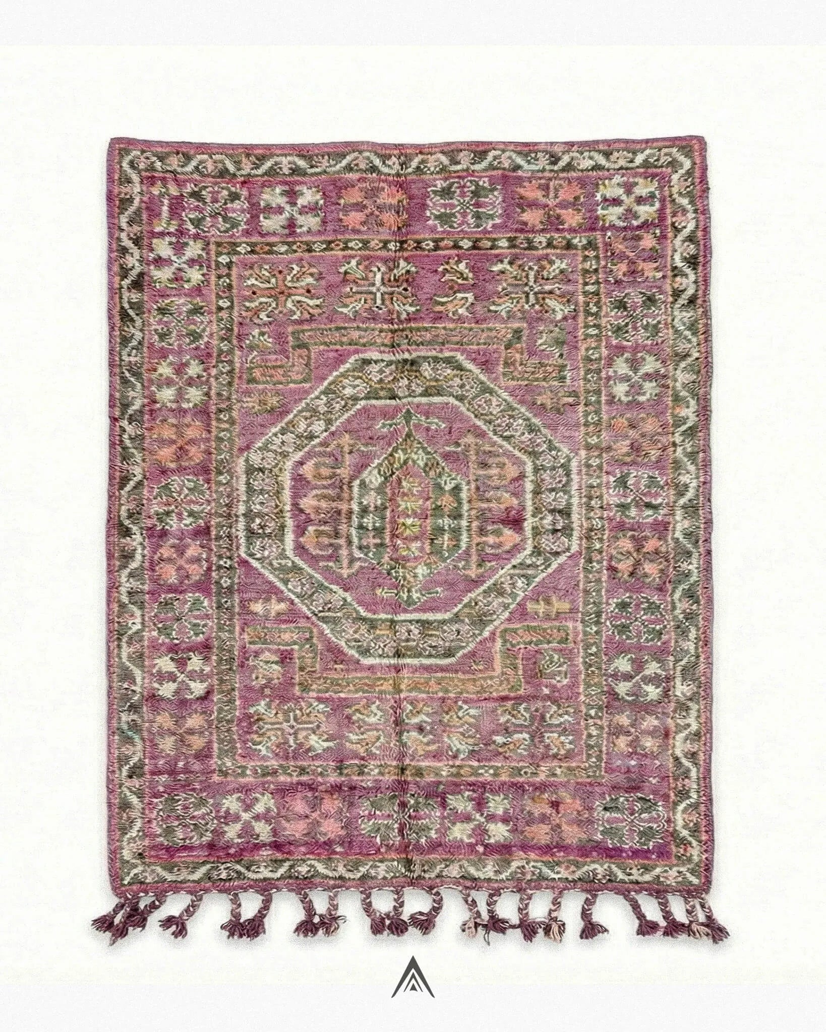 Antique-Artisan-Carpet-6x12-ft-180x365-cm-Berber-Handicraft-Vintage.jpg Antique Artisan Carpet 6x12 ft — 180x365 cm - Image 1