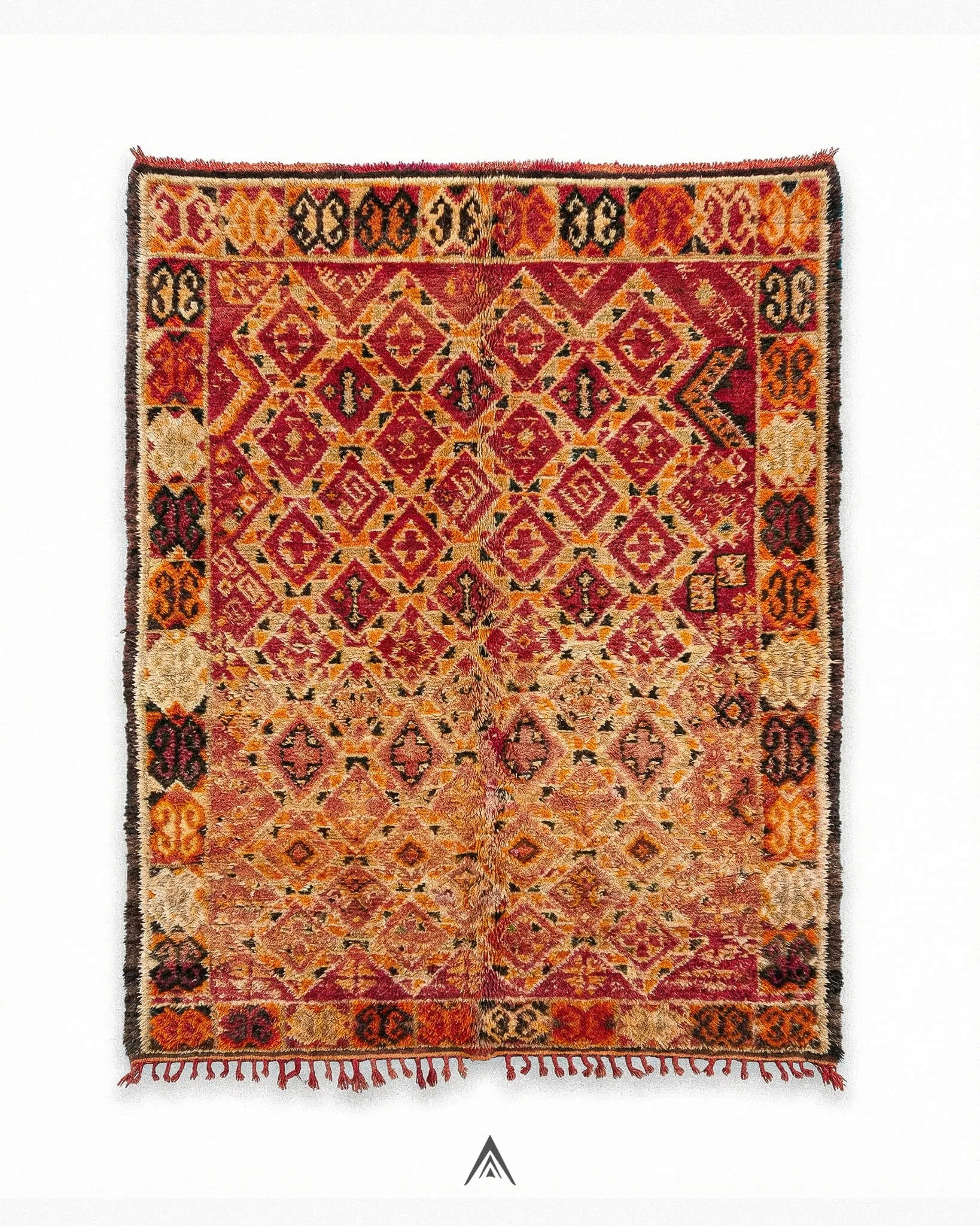 Antique-Distressed-Rug-6_7x9-ft-205x280-cm-Berber-Handicraft-Vintage.jpg Antique Distressed Rug 6.7x9 ft — 205x280 cm - Image 1