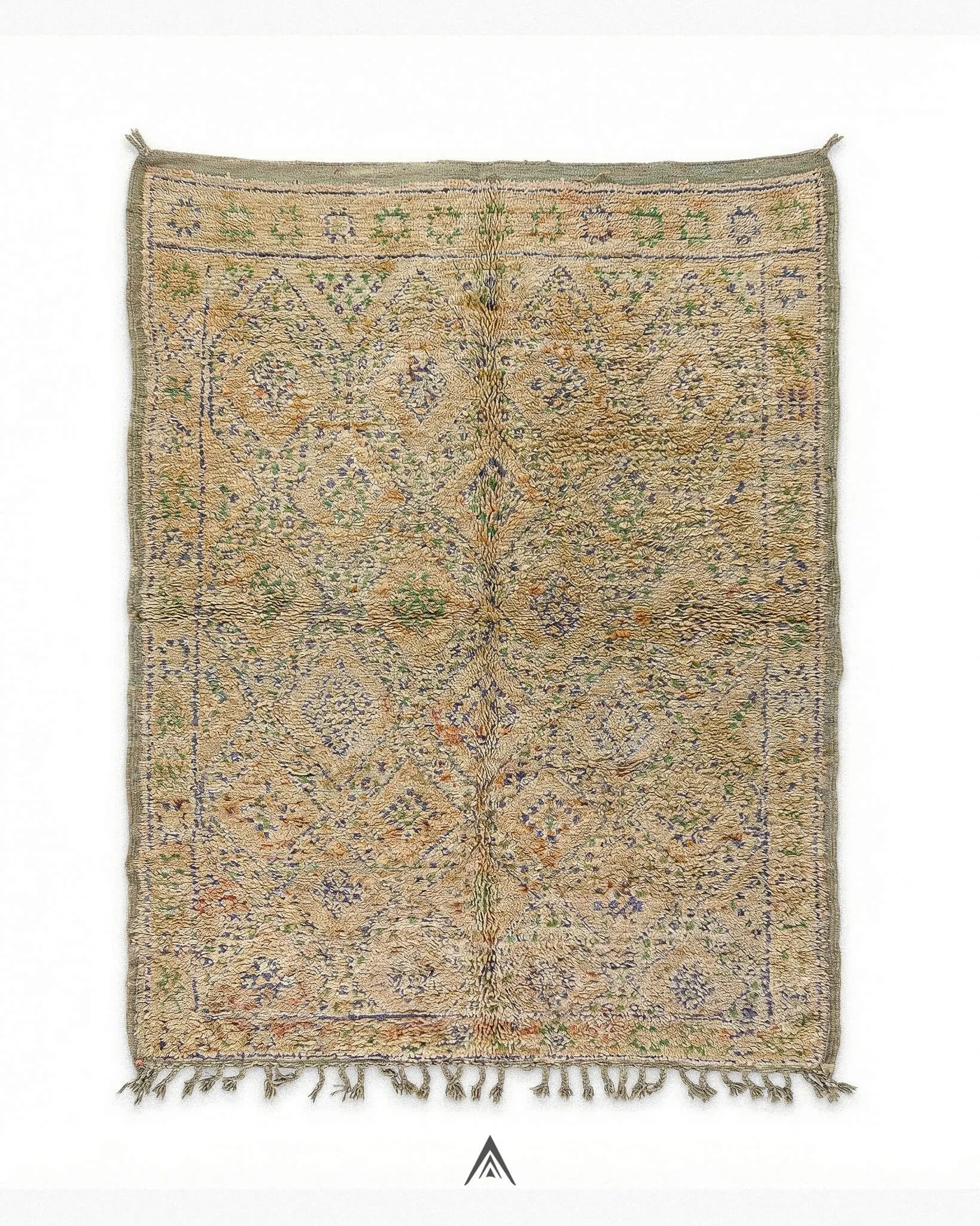 Antique-Floor-Carpet-9_7x10_8-ft-295x330-cm-Berber-Handicraft-Vintage.jpg Antique Floor Carpet 9.7x10.8 ft — 295x330 cm - Image 1