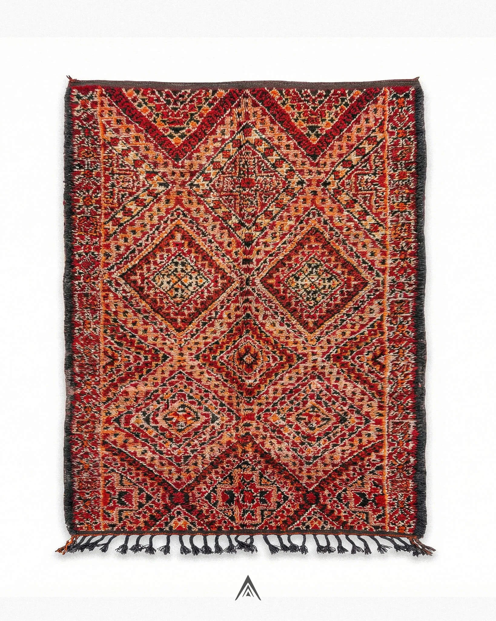 Antique-Moroccan-Carpet-6x13_6-ft-185x415-cm-Berber-Handicraft-Vintage.jpg Antique Moroccan Carpet 6x13.6 ft — 185x415 cm - Image 1