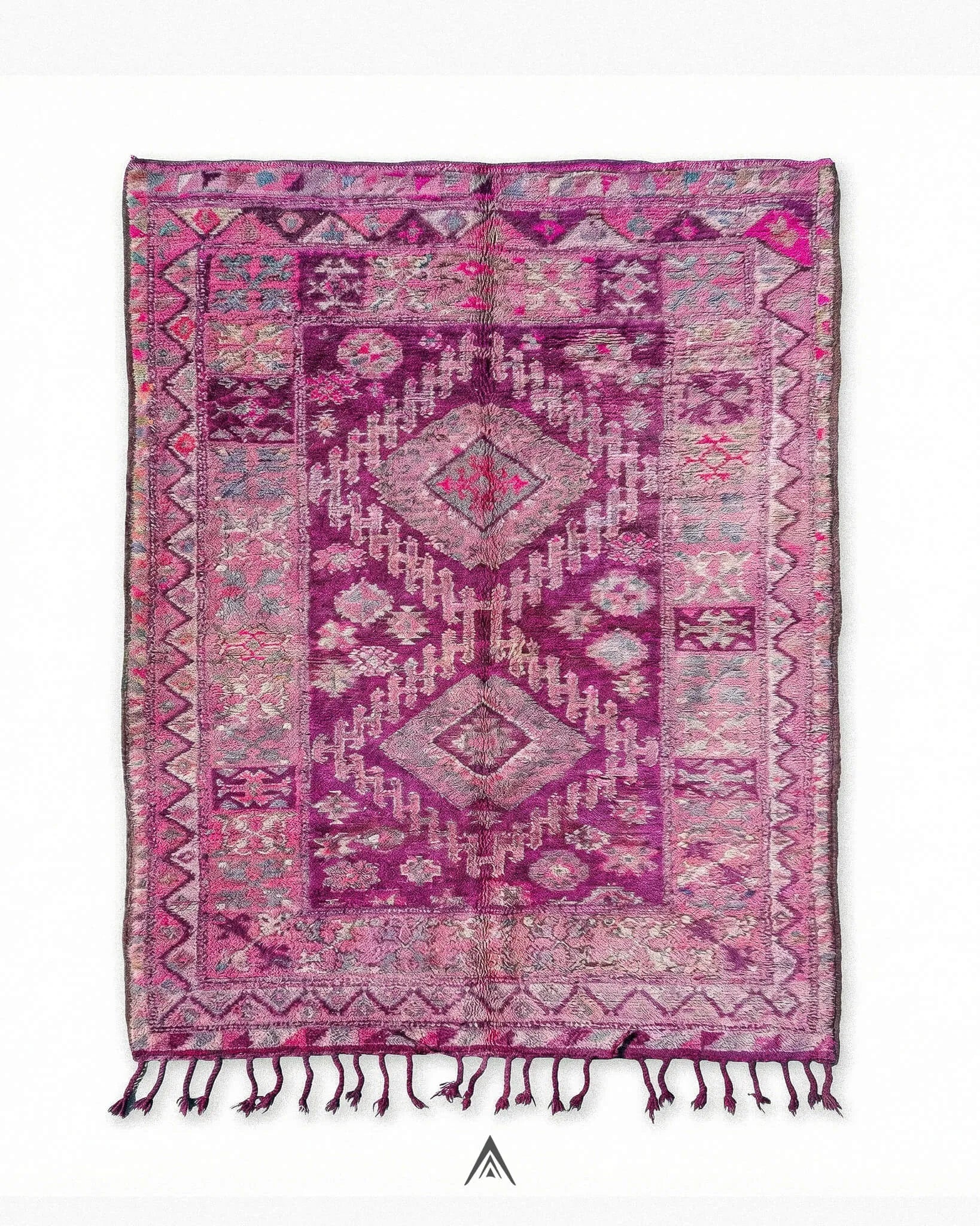 Antique-Tribal-Carpet-6_7x13_4-ft-205x410-cm-Berber-Handicraft-Vintage.jpg Antique Tribal Carpet 6.7x13.4 ft — 205x410 cm - Image 1
