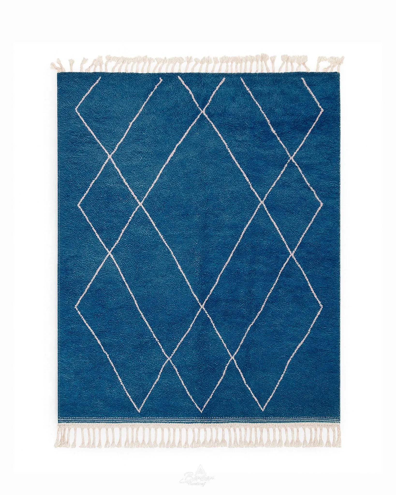 Blue-Treillis-Rug-Berber-Handicraft.jpg Blue Treillis Rug - Image 1