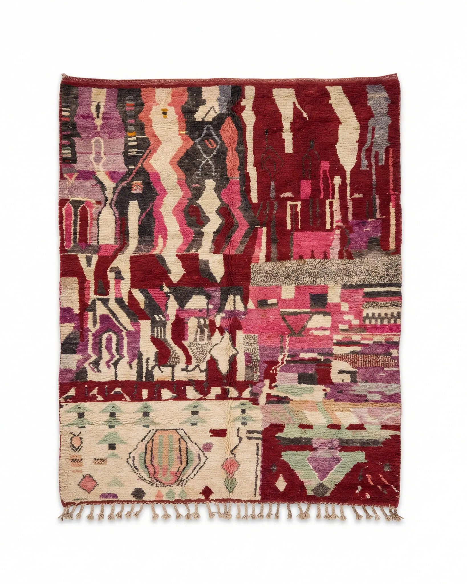 Red-moroccan-rug-Berber-handicraft.jpg Red Abstract Rug 10.2x13 ft — 310x400 cm - Image 1
