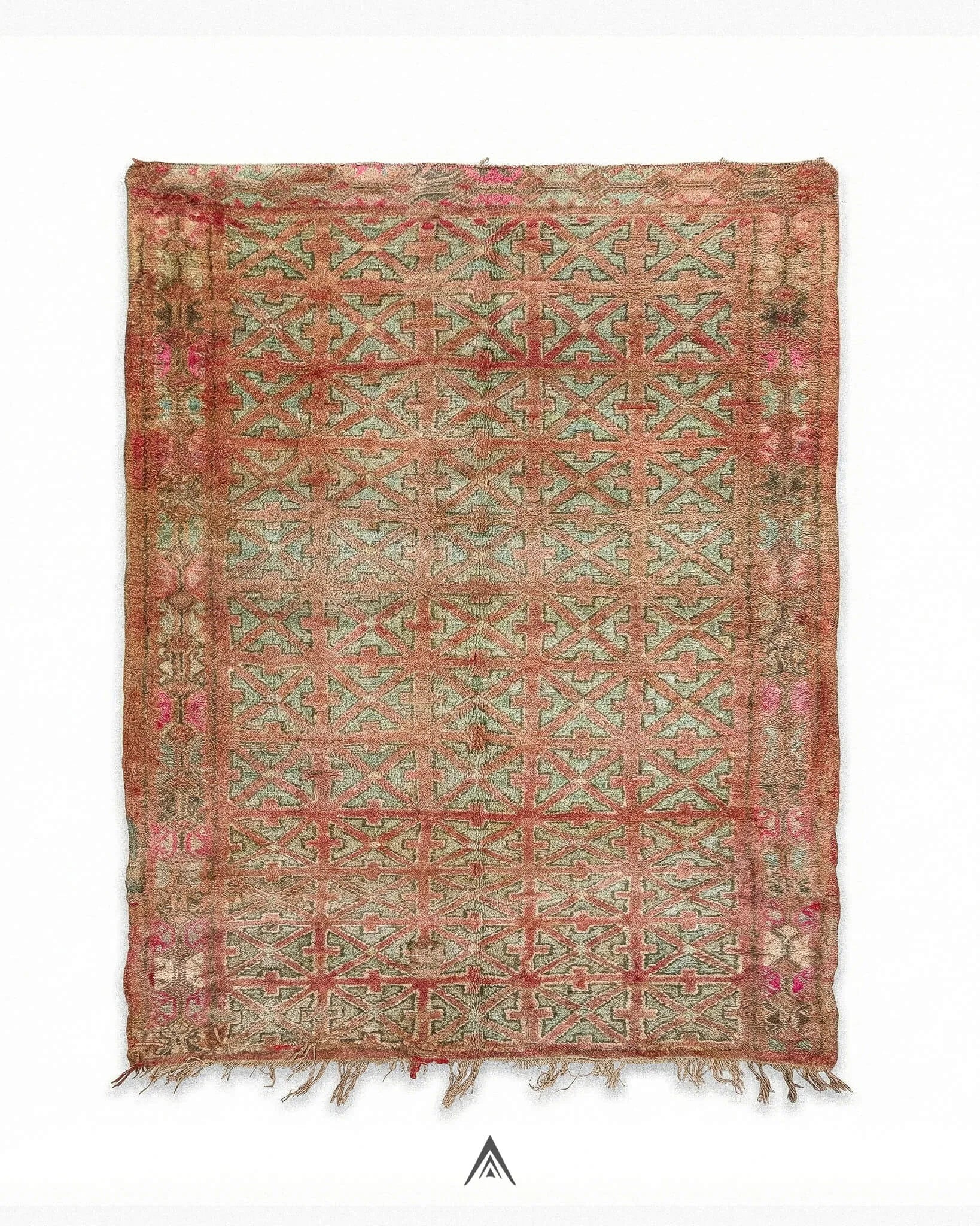 Retro-Tribal-Carpet-5_3x9_5-ft-162x290-cm-Berber-Handicraft-Vintage.jpg Retro Tribal Carpet 5.3x9.5 ft — 162x290 cm - Image 1