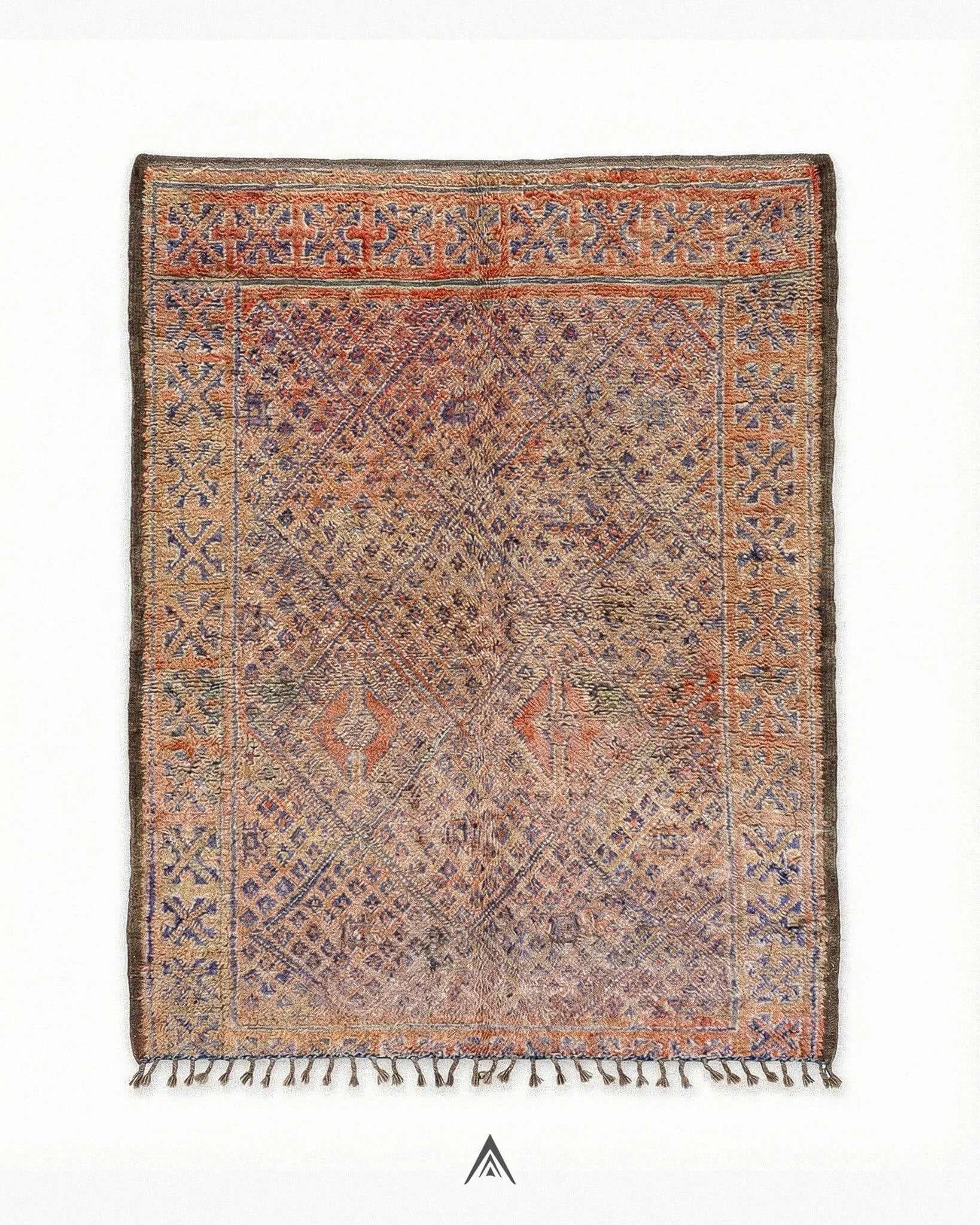 Vintage-Faded-Carpet-6_2x8_7-ft-190x265-cm-Berber-Handicraft-Vintage.jpg Vintage Faded Carpet 6.2x8.7 ft — 190x265 cm - Image 1